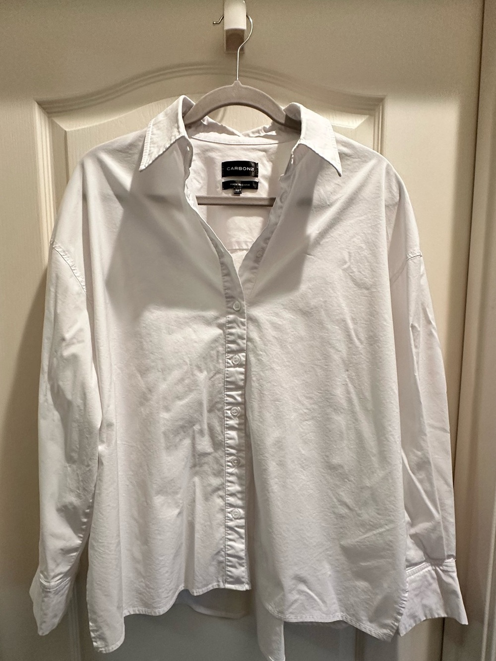 Carbon38 White Oversized Button-Down Shirt